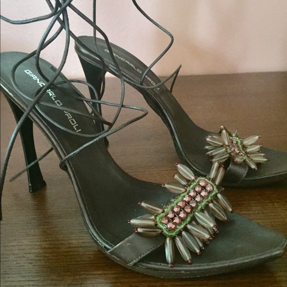 Leather Sandal with Ankle Ties, chocolate brown - Picture 3 of 5